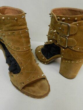 Laurence Dacade Suede Studded cutout pumps boots sandals Italy Size 37.5 US  7.5
